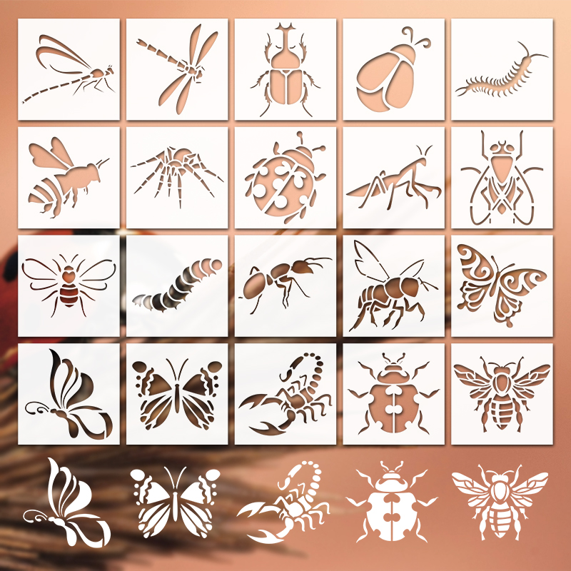 Silk Screen Printing - YOMDID 20 pièces série d'insectes peinture