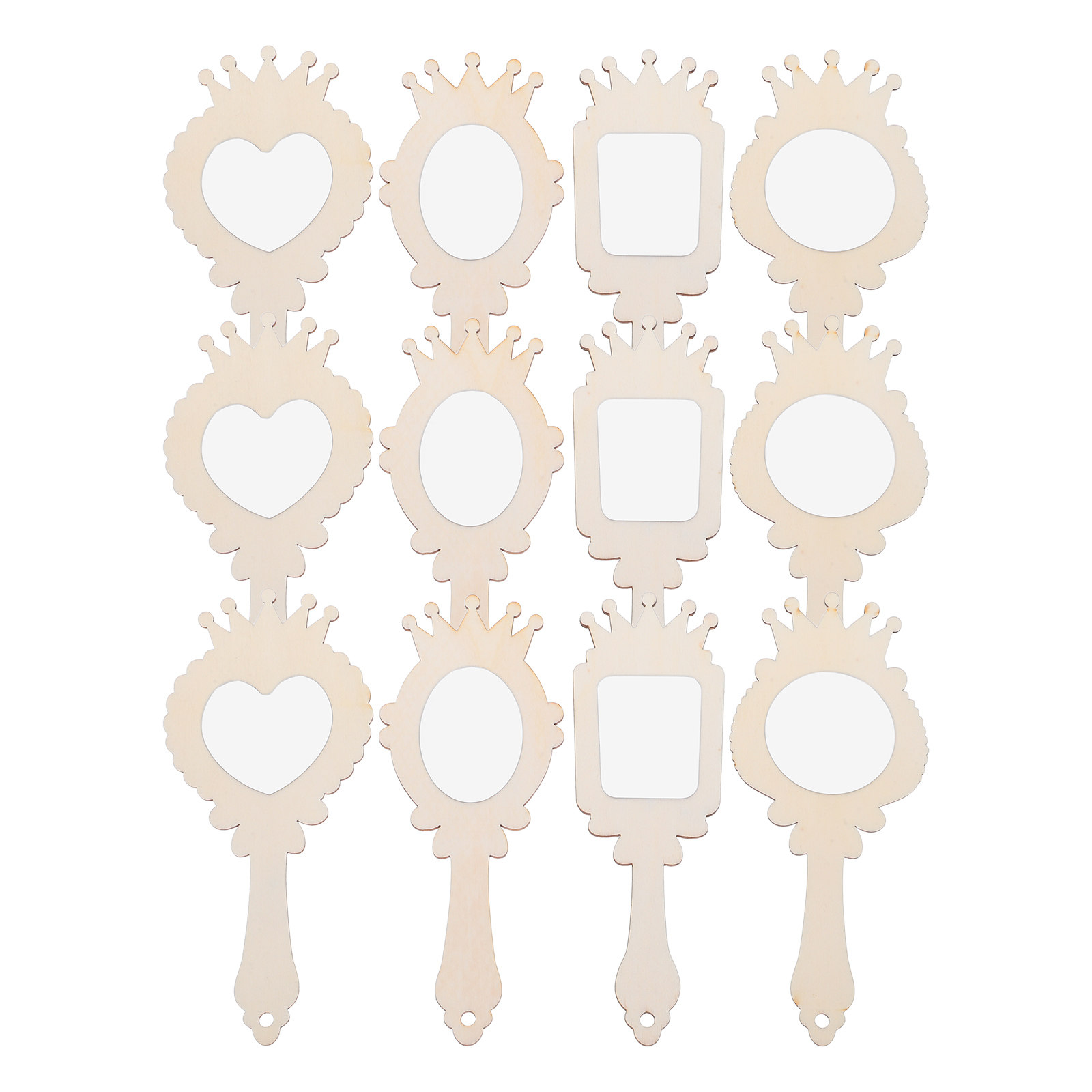 Art Craft Mirror - 12 miroirs en bois vierges pour