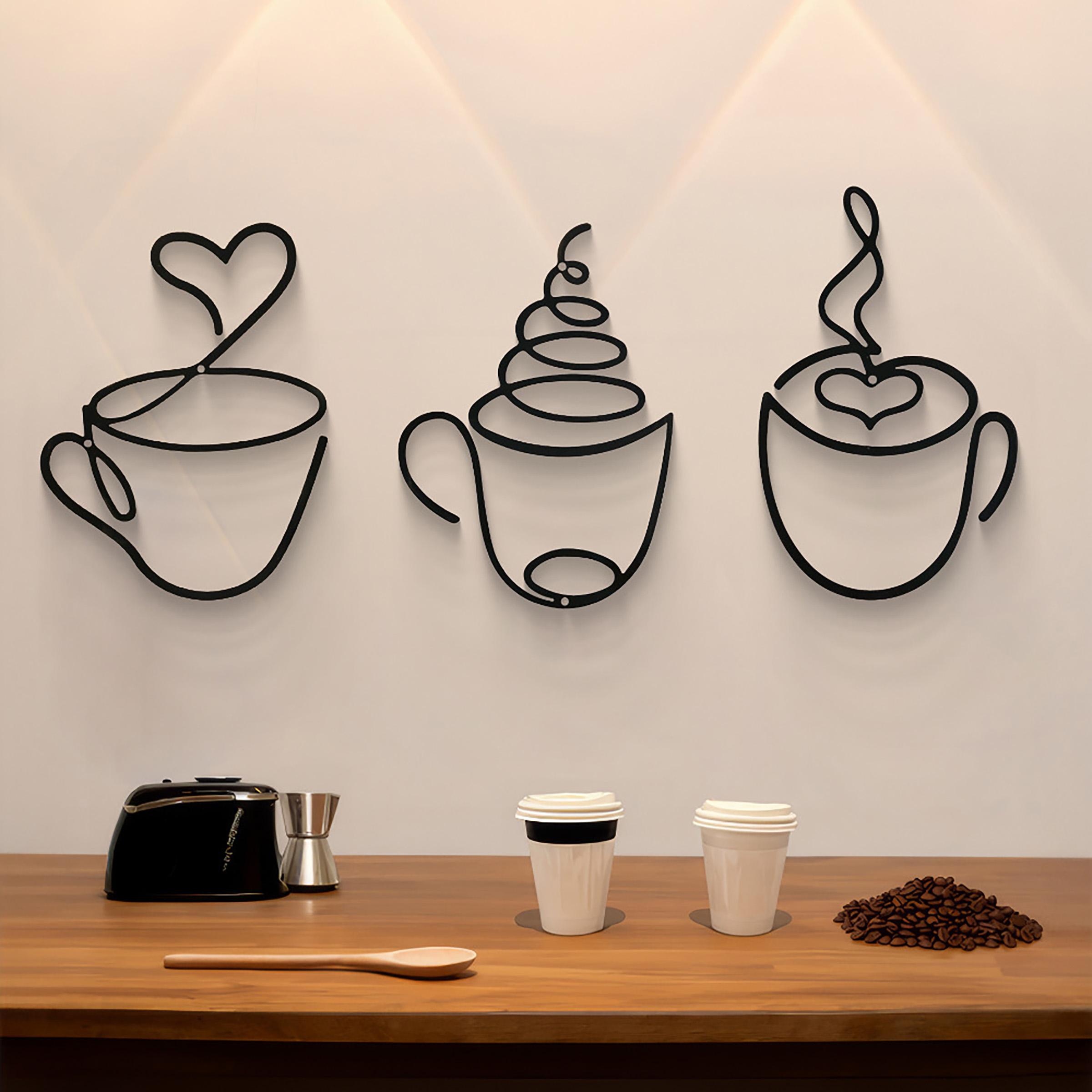 Art Craft Cafe - Ensemble de 3 décorations murales créatives